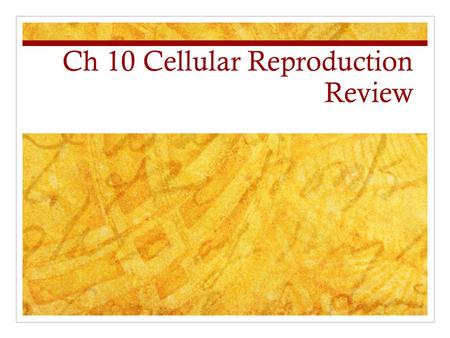 Ch 10 Cellular Reproduction Review. Review Rules Work with teammates to get a cooperative answer within 60 seconds Each correct answer will get a point.