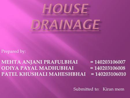 HOUSE DRAINAGE MEHTA ANJANI PRAFULBHAI =