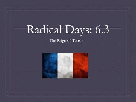 Radical Days: 6.3 The Reign of Terror. The Monarchy is Abolished  Outbreaks of Violence : Battles broke out between Revolutionaries and invaders who.