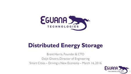 Distributed Energy Storage