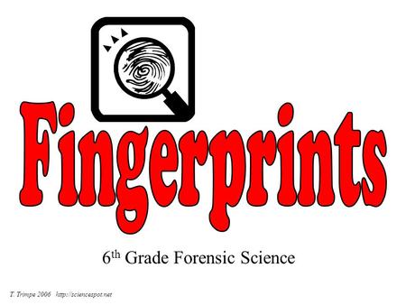 6 th Grade Forensic Science T. Trimpe 2006