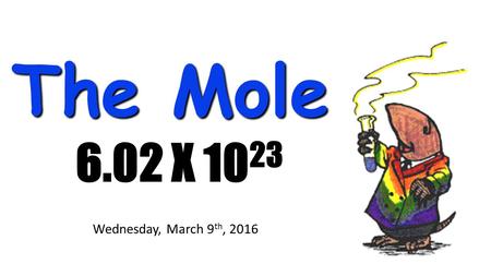 The Mole 6.02 X 10 23 Wednesday, March 9 th, 2016.