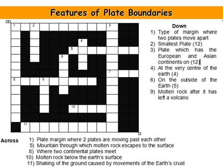 Features of Plate Boundaries