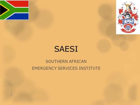 SAESI SOUTHERN AFRICAN EMERGENCY SERVICES INSTITUTE 1.