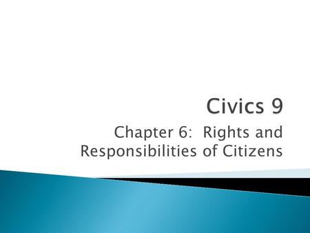 Chapter 6: Rights and Responsibilities of Citizens.