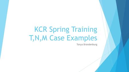 KCR Spring Training T,N,M Case Examples Tonya Brandenburg.