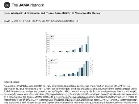 Date of download: 6/1/2016 Copyright © 2016 American Medical Association. All rights reserved. From: Aquaporin 4 Expression and Tissue Susceptibility to.