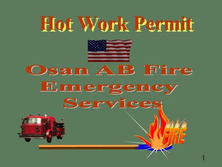 Hot Work Permit Osan AB Fire Emergency Services.