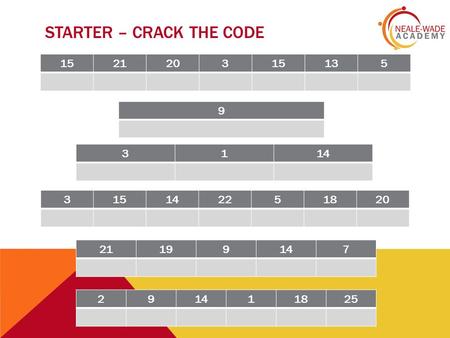 STARTER – CRACK THE CODE 152120315135 9 3114 315142251820 21199147 29 11825.