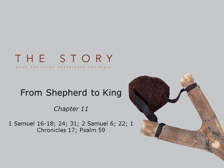 From Shepherd to King Chapter 11 1 Samuel 16-18; 24; 31; 2 Samuel 6; 22; 1 Chronicles 17; Psalm 59.