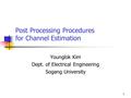 1 Post Processing Procedures for Channel Estimation Younglok Kim Dept. of Electrical Engineering Sogang University.