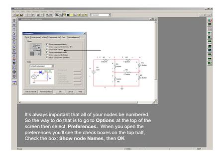 It’s always important that all of your nodes be numbered. So the way to do that is to go to Options at the top of the screen then select Preferences. When.