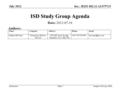 Doc.: IEEE 802.11-12/0757r5 Submission July 2012 Stephen McCann, RIMSlide 1 ISD Study Group Agenda Date: 2012-07-16 Authors: