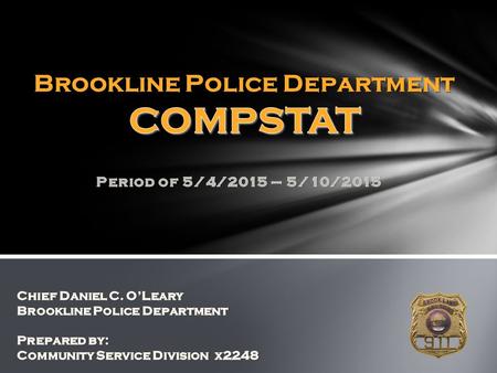 Week to Date Chart of Part A Crimes Assaults: 1 Harvard St/Linden St Larcenies: 16 (2 occurred outside the reporting period) 5 Car Break 4 Bike 2 Package/Mail.