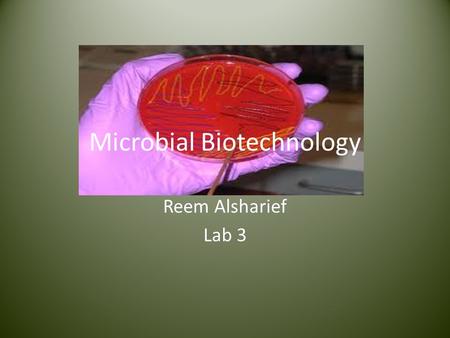 Microbial Biotechnology Reem Alsharief Lab 3. General Methods of Isolation and selection of Microorganism Microbial isolation: To separate (a pure strain)