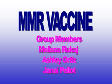 MMR is meant to prevent three types of diseases the first is Mumps. Mumps is a viral disease that spreads from person to person by sneezing or coughing.