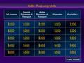 Cells: The Living Units $100 $200 $300 $400 $500 $100$100$100 $200 $300 $400 $500 Cell Anatomy Passive Processes of Transport Active Processes of Transport.