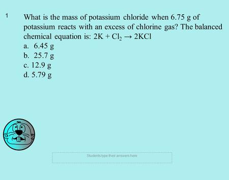 Students type their answers here