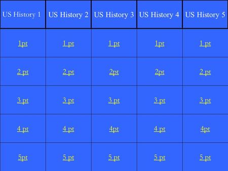 2 pt 3 pt 4 pt 5pt 1 pt 2 pt 3 pt 4 pt 5 pt 1 pt 2pt 3 pt 4pt 5 pt 1pt 2pt 3 pt 4 pt 5 pt 1 pt 2 pt 3 pt 4pt 5 pt 1pt US History 1 US History 2US History.