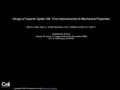 Design of Superior Spider Silk: From Nanostructure to Mechanical Properties Ning Du, Xiang Yang Liu, Janaky Narayanan, Lian Li, Matthew Lek Min Lim, Daiqin.