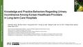 International Neurourology Journal 2015;19:259-264 Knowledge and Practice Behaviors Regarding Urinary Incontinence Among Korean Healthcare Providers in.