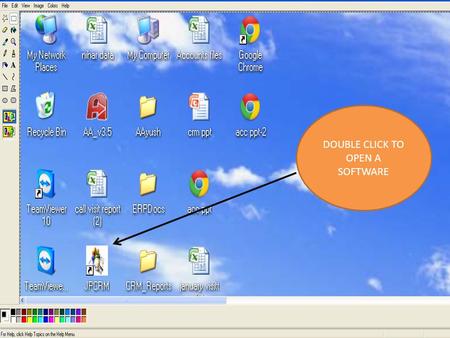 DOUBLE CLICK TO OPEN A SOFTWARE. TO ENTER USERNAME AND OPEN A SOFTWARE.