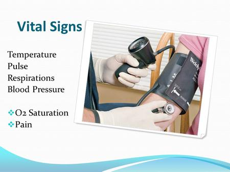 Vital Signs Temperature Pulse Respirations Blood Pressure