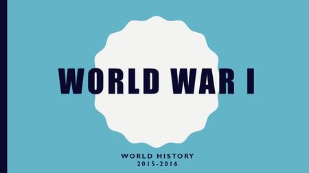 WORLD WAR I WORLD HISTORY 2015-2016. WWI CBA SCHEDULE –Friday, April 15 DBQ finished Work on organizer chart –Saturday/Sunday Develop thesis Begin outlining.