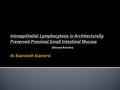 (Review Articles). An increased intraepithelial lymphocyte density in an architecturally normal proximal small intestinal mucosal biopsy is a common finding.