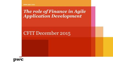 The role of Finance in Agile Application Development