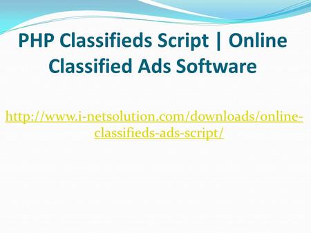 PHP Classifieds Script | Online Classified Ads Software  classifieds-ads-script/