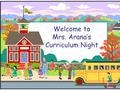 Welcome to Mrs. Arana’s Curriculum Night. Schedule 6:15 p.m. to 6:40 p.m. - Session 1 6:45 p.m. to 7:10 p.m. - Session 2.