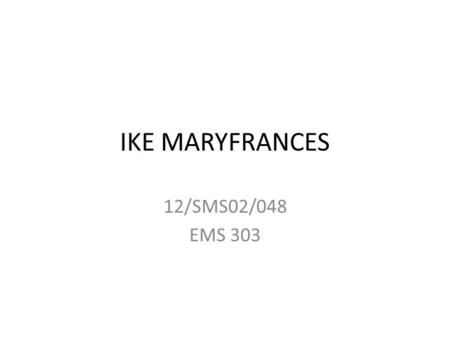 IKE MARYFRANCES 12/SMS02/048 EMS 303 THE ADVANCEMENT AND APPLICATIONS OF THE TOUCHSCREEN TECHNOLOGY A touch screen is an electronic visual display that.