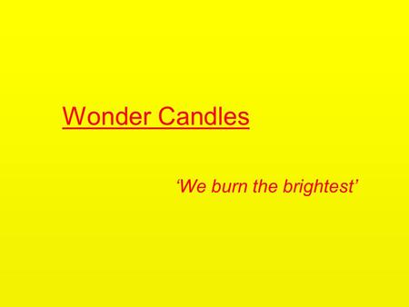 Wonder Candles ‘We burn the brightest’. We bring the business to you! Wonder candles are a small organisation that cater to all of your candle needs.