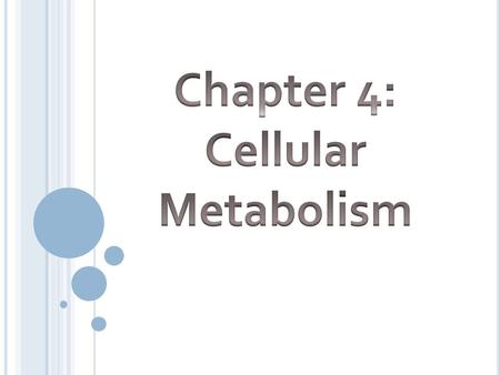 Metabolic Reactions Two major types: Anabolic: Def – buildup of larger molecules from smaller ones Requires energy Usually required for cell growth and.