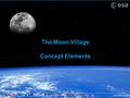 ESA UNCLASSIFIED - For Official Use The Moon Village Concept Elements.