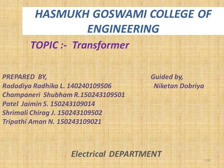 HASMUKH GOSWAMI COLLEGE OF ENGINEERING