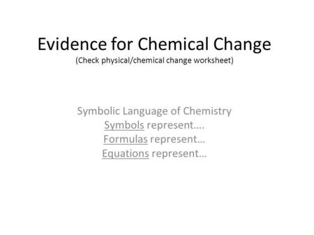 Symbolic Language of Chemistry