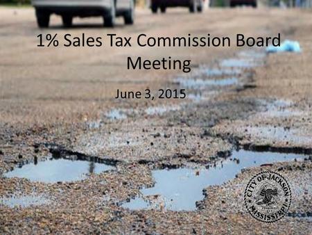 1% Sales Tax Commission Board Meeting June 3, 2015.