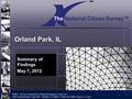 The National Citizen Survey™ Orland Park, IL Summary of Findings May 7, 2012 ©2012 Survey conducted by: National Research Center, Inc. 2955 Valmont Road,