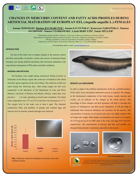 INTRODUCTION The aim of this study was to compare changes in the mercury content and fatty acid profiles of muscles, ovaries and oocytes of maturing female.