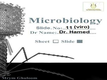 Virology – Antivirals 2 JU- 2 nd Year Medical Students By Dr Hamed AlZoubi – Microbiology and Immunology Department – Mutah University. MBBS (J.U.S.T)