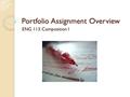 Portfolio Assignment Overview ENG 113: Composition I.