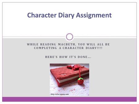 Character Diary Assignment