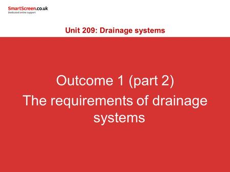 Unit 209: Drainage systems