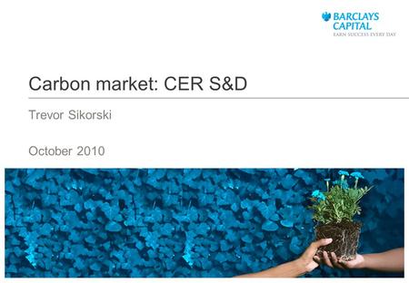 Carbon market: CER S&D Trevor Sikorski October 2010.