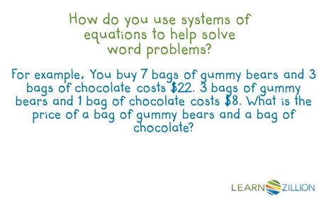 LearnZillion Notes: --This is your hook. Start with a question to draw the student in. We want that student saying, “huh, how do you do X?” Try to be specific.