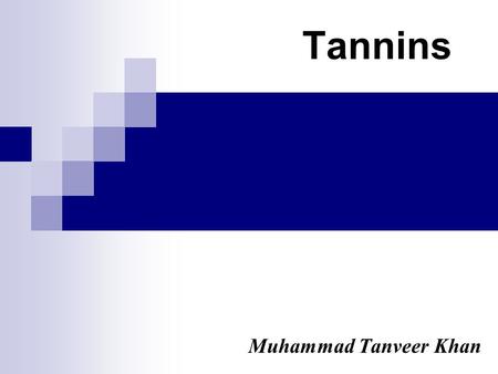 Tannins Muhammad Tanveer Khan.