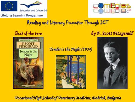 Reading and Literacy Promotion Through ICT Book of the term by F. Scott Fitzgerald Tender is the Night (1934) Vocational High School of Veterinary Medicine,