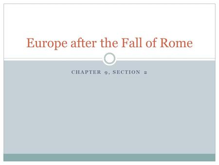 Europe after the Fall of Rome